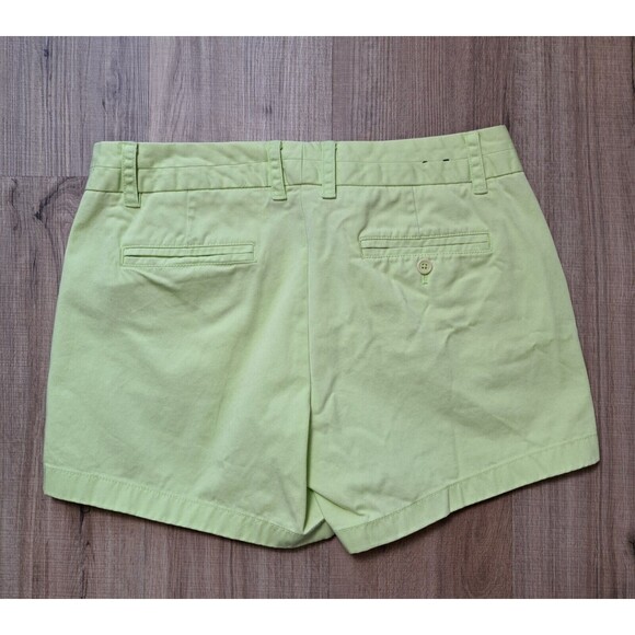J Crew Women's Chino Neon Green Shorts 100% Cotton Preppy Colorful Size 8 - Picture 2 of 7